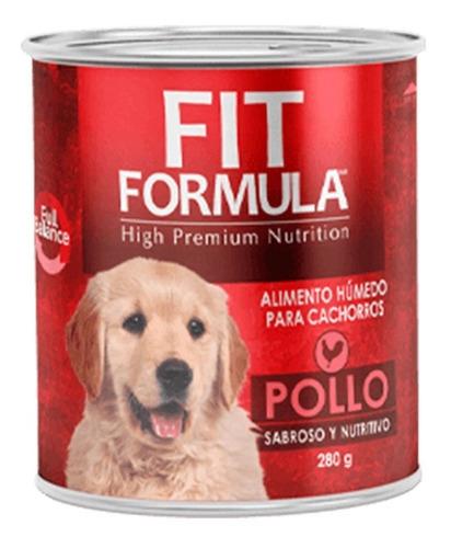 Alimento Fit Formula Premium cachorro sabor pollo en lata de 330g
