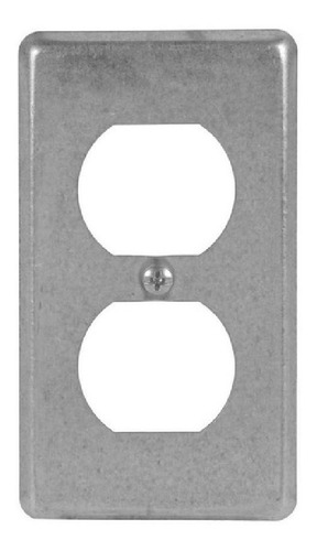 10 Tapas De Acero Galvanizado Para Contacto Duplex Color Gris