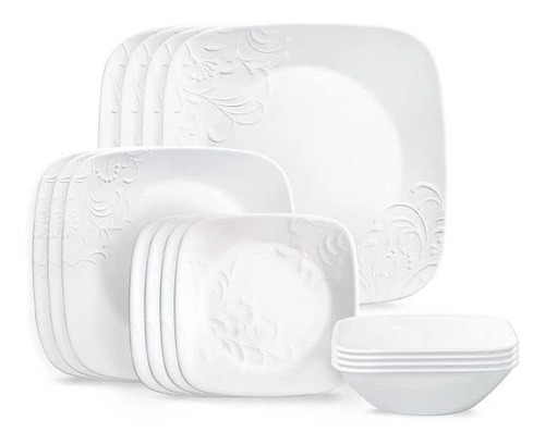 Set De Vajilla 16 Piezas Corelle Blanco