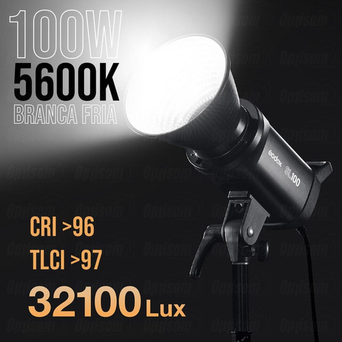 Painel Led Godox Sl100d Video Com Softbox 120cm Grid E Tripe Cor da estrutura Preto Cor da luz Branco-frio 127/220V