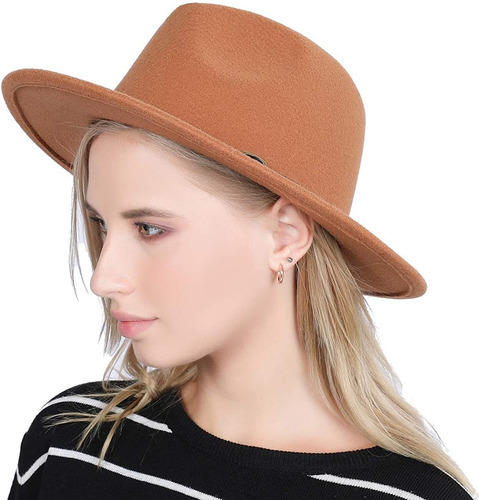 Lanzom - Sombrero Clásico De Ala Ancha Flexible Para Mujer.