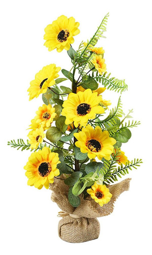 Mini Arreglo Floral De Mesa De Girasoles Artificiales En