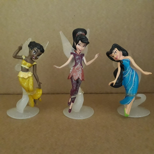 Fadas Tinker Bell Disney Trio Miniatura + 4 Fadas De Brinde (Usado)