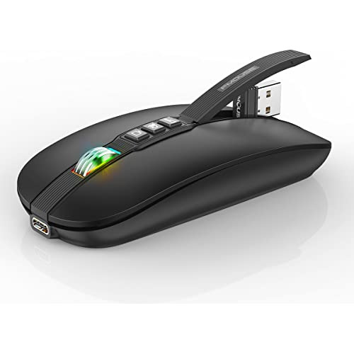 Fmouse Silent Wireless Mouse, Slim Travel Mouse Con V796m