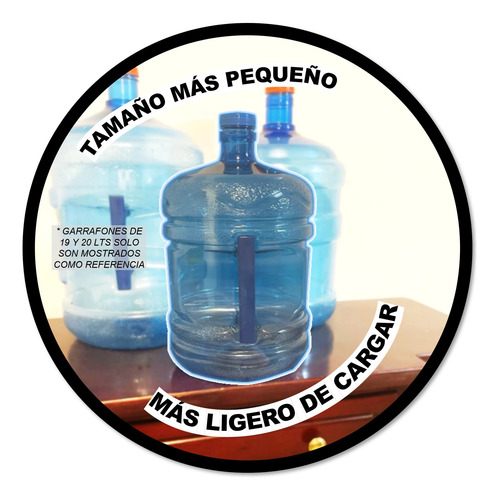 4 Botellones Garrafón Agua 11 Lts Plástico Pet Espacios Peq