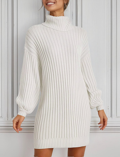Otoño E Invierno, Nueva Moda, Cuello Alto Para Mujer, Longit