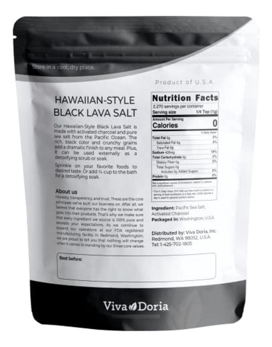 Sales De Mar Viva Doria Sal Marina De Lava Negra Hawaiana,