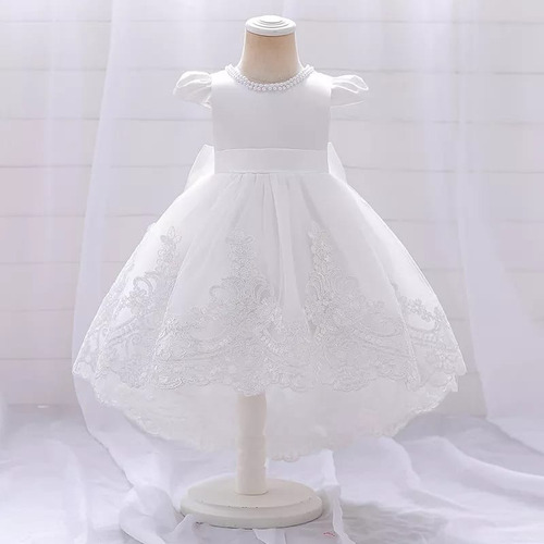 Vestido De Bebé De Fiesta Mini-mi Modelo Esperanza Blanco