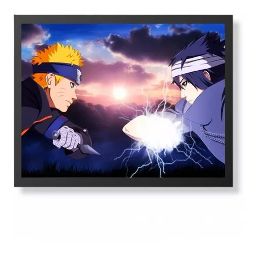 Quadro em MDF Naruto Uzumaki fundo com desenho