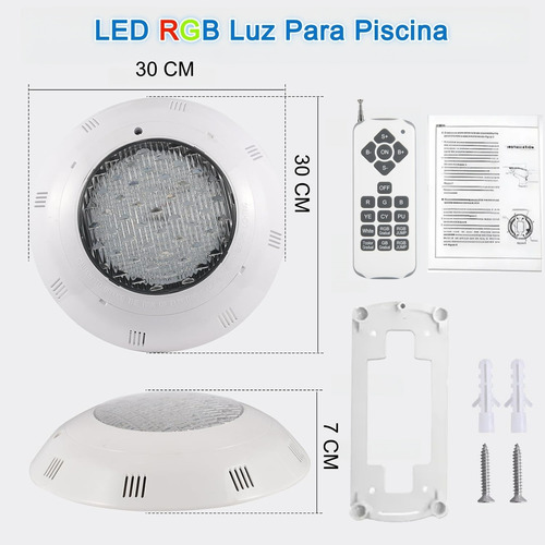 Lamparas Para Alberca 36w Luces Led Rgb Con Control Remote