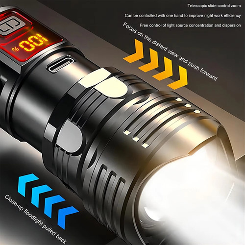 Linternas Led Portátiles Con Carga Usb Y Linterna Con Zoom T