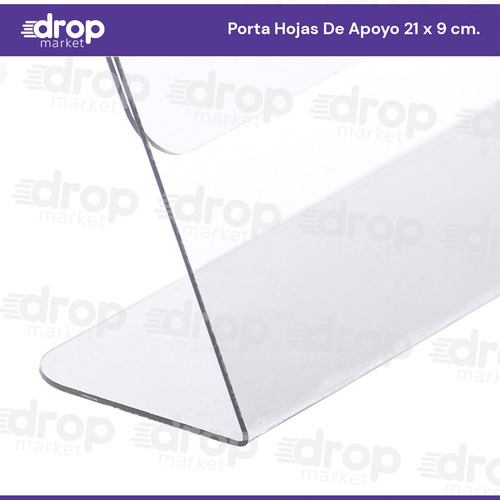 Imagen 4 de 10 de Porta Nombres Porta Hojas Apoyo Tipo Acrílico 21x09cm. X10u