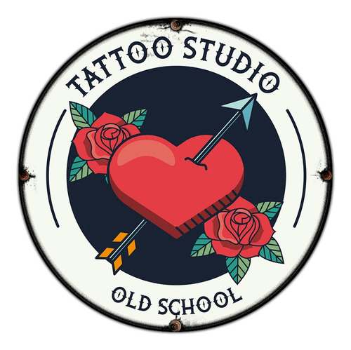 #633 - Cuadro Decorativo Vintage - Tattoo Studio Old School