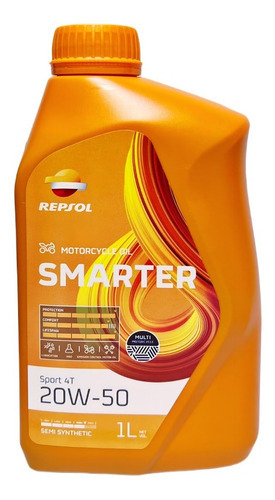 Aceite 20w50 Semi Sintetico Moto Repsol Smarter Sport 4t