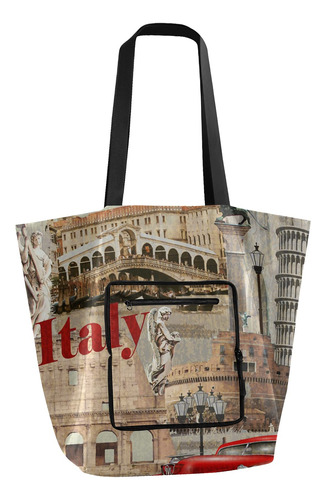 Bolsa Mano Torre Inclinada Vintage Pisa Reutilizable Para