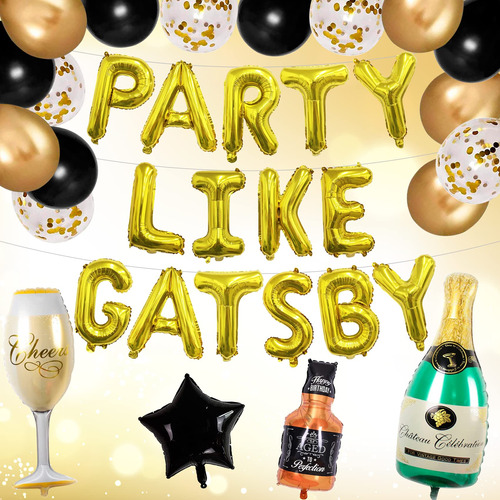 Decoracion Fiesta Año 20 Gatsby Gran Telon Fondo Como Globo