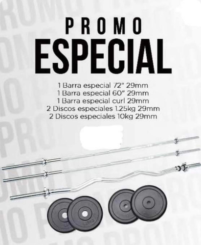 Set De Mancuernas, Discos Y Barras Especiales 