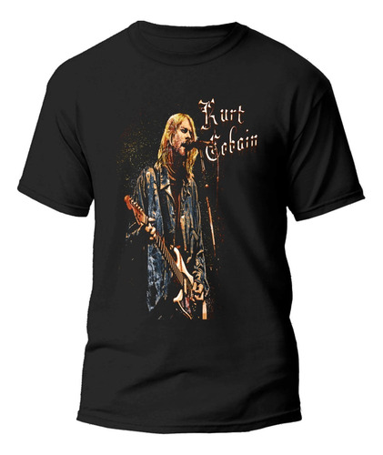 Playera Negra Estampado Rock Clasico Nirvana 100% Algodón 04