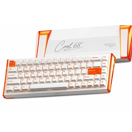 Teclado Gamer Magnetico 8000hz Rapid Trigger 001mm Hot Swap Switch Shadow Blade Cool68 Led Rgb Dareu Blazing Orange