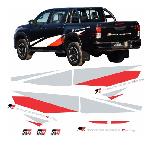 Kit Faixas Hilux Gr Toyota Gazoo Racing 2020 Adesivo Lateral