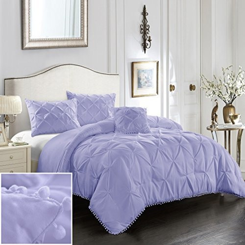 Edredon Con Fundas Decorativas Para Almohadas Color Morado