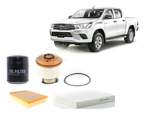 Kit De Filtros Toyota New Hilux 2.4 2.8 2016 Al 2020