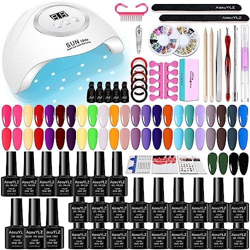 Kit De Esmalte De Uñas De 25 Colores, Lámpara De Uñas Led