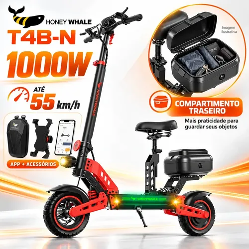 Patinete Elétrico HONEYWHALE T4B-N com Assento e Motor de 1000W