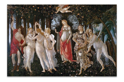 Cuadro Canvas Fine Art La Primavera Botticelli 66x100 M Y C