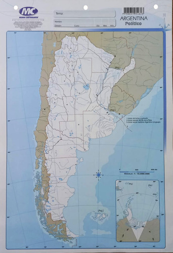 Mapa Escolar N°5 X20 Unid Argentina Político - 24x35cm