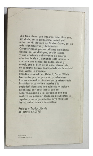Teatro, Oscar Wilde, Editorial Edaf, 3 Obras De Teatro. (Usado)