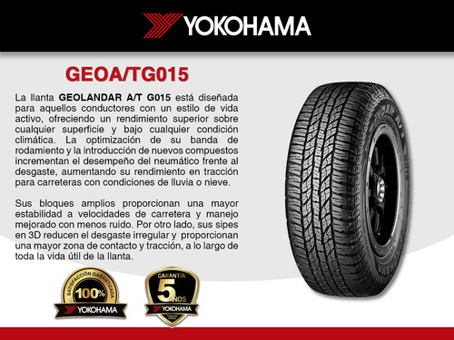Una Llanta Yoko 255/70r18 Geoa/tg015 113h