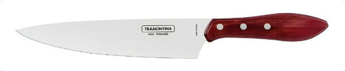 Cuchillo Tramontina Hoja Acero Inox Polywood Color Cerezo