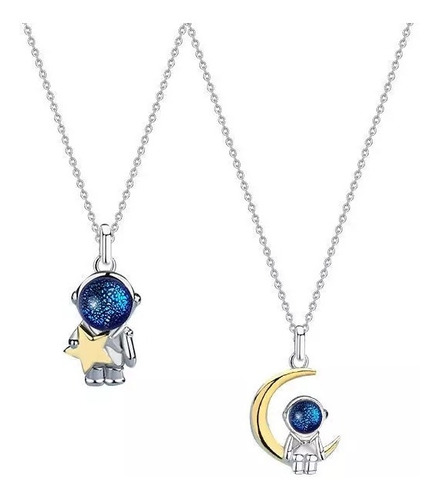 Collares De Parejas Luna Estrella Regalo Novios Día Del Amor