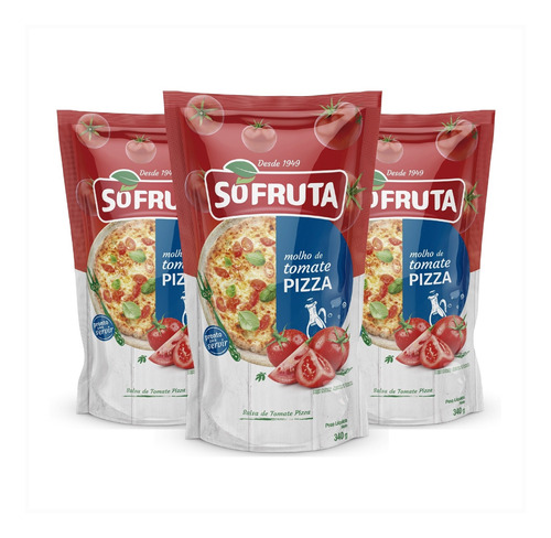 Tres Salsas Para Pizza Só Fruta 340 Gr + Una De Regalo