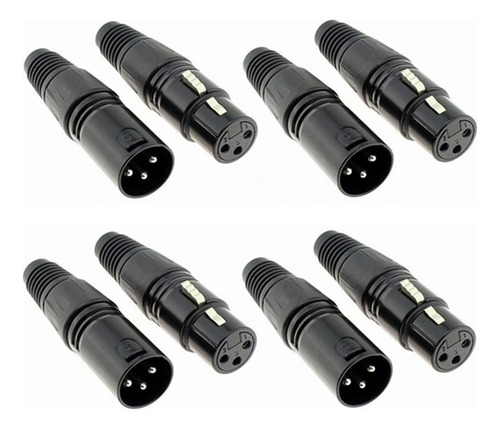 Conector Xlr De 3 Clavijas Macho/hembra Micrófono De A...