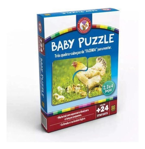 Quebra Cabeças Baby Puzzle Fazenda 3 Puzzles - Grow