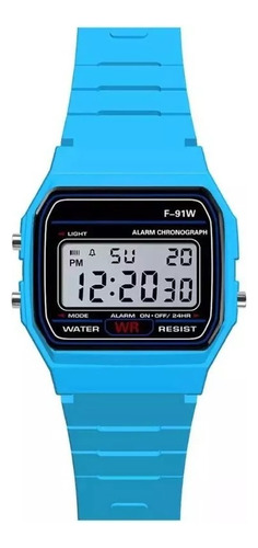 Reloj Digital Pulsera Color Con Alarma Y Luz Economico