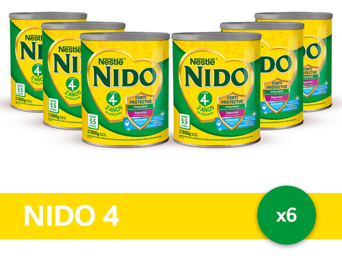 Nido® 4 Leche Infantil En Polvo Con Prebio3 Combo 6 Unidades