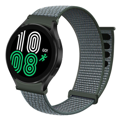 Pulseira Nylon Velcro Compatível Com Galaxy Watch 4/ 5/ 6 Cor Cinza Azulado Largura 20 mm