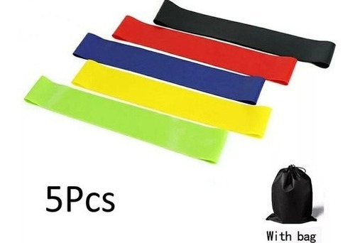 Set 5 Bandas Elásticas Resistencia Ejercicio Entrenamiento
