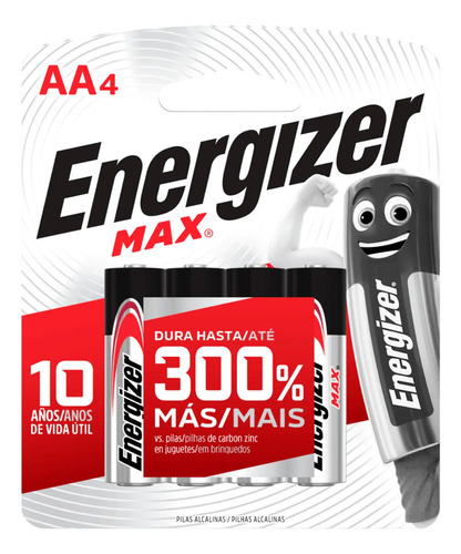 Pila Aa Energizer Max Alcalina Pack 4 Unidades