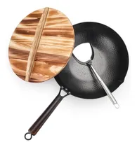Comprar Wok De Acero Al Carbono Con Tapa, Wok, Wok De