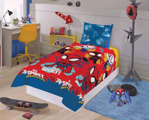 Jogo de Cama 2pç Microfibra Homem Aranha Spider Man Solteiro