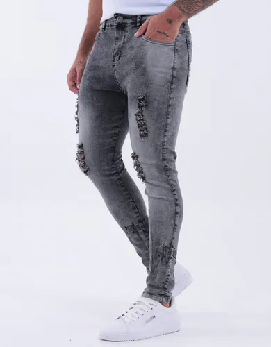 Calça Skinny Preta Rasgada Masculina Jeans C/ Elastano Lycra
