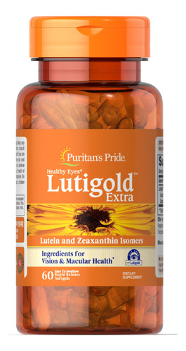 Puritans Pride Lutigold Com Luteína E Zeaxantina 60 Caps Sem Sabor