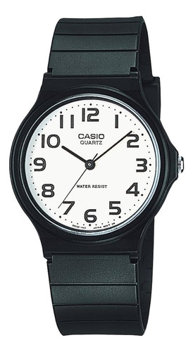 Reloj Casio Eaw-mq-24-7b2 Men's Mq24-7b2 Analógico Con Ba Color de la correa Negro Color del bisel Negro Color del fondo Negro