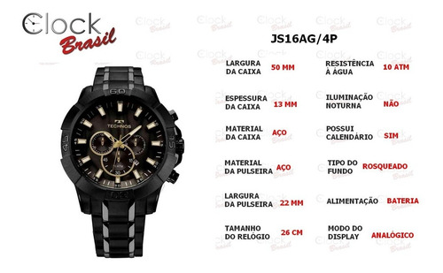 Relógio Technos Masculino Js26ag/4p