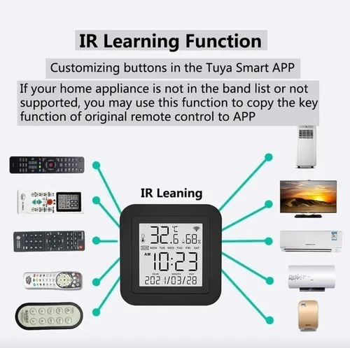 Imagem 6 de 9 de Sensor Temperatura Umidade Wifi C/emissor Ir Tuya Smart Life