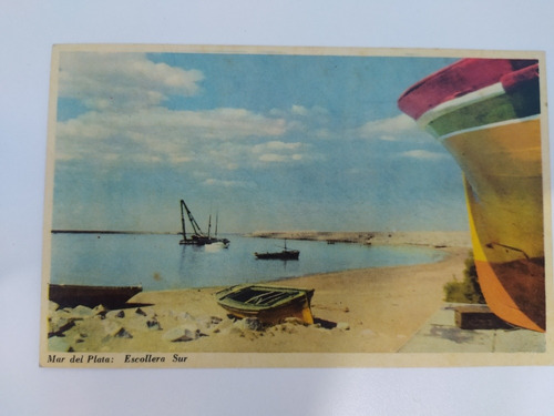 Tarjeta Postal Escollera Sur Mar Del Plata